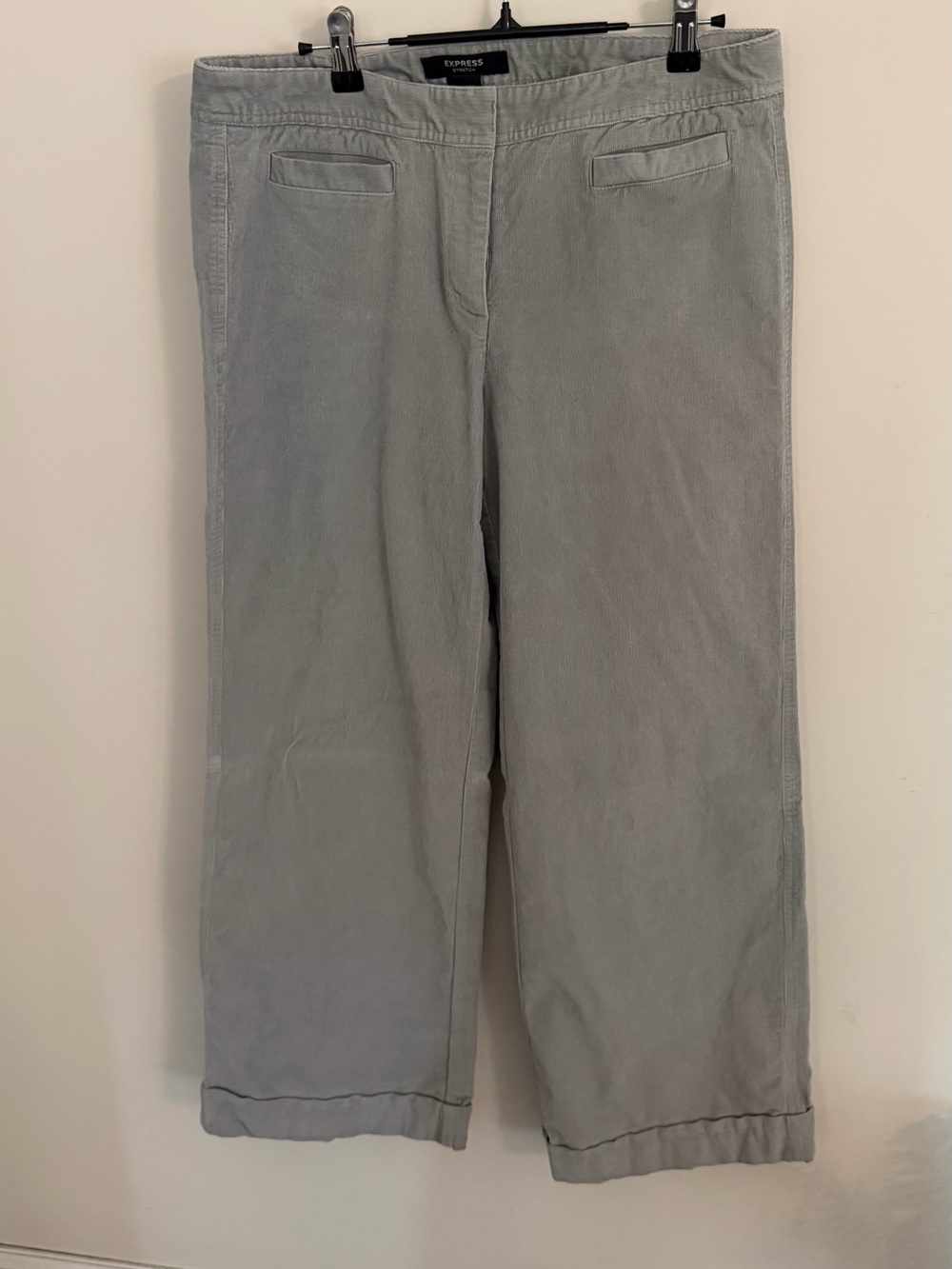 Express Stretch Light Gray Corduroy Pants